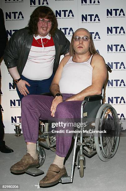 Matt Lucas and David Walliams reverse the roles of their popular characters "Lou and Andy" at the National Television Awards 2007 held at the Royal...