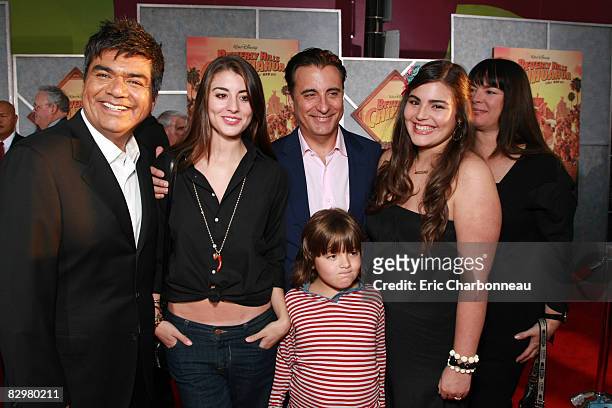 George Lopez, Daniella Garcia-Lorido, Andy Garcia, Andres Garcia-Lorido and Alessandra Garcia-Lorido at the World Premiere of Walt Disney Pictures'...