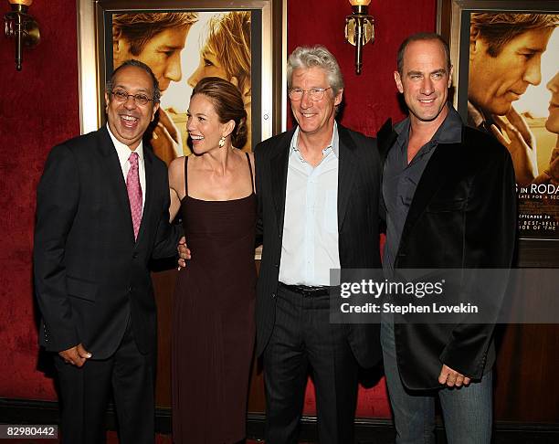Director George C. Wolfe and actors Diane Lane, Richard Gere and Christopher Meloni attend the premiere of "Nights in Rodanthe" at the Ziegfeld...