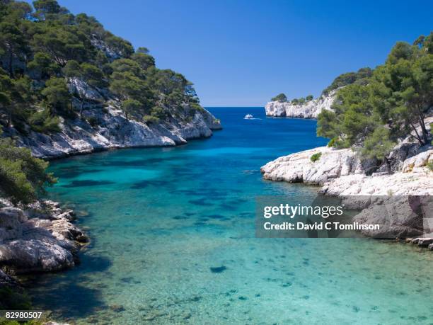 the calanque de port-pin, cassis, france - provence france stock pictures, royalty-free photos & images