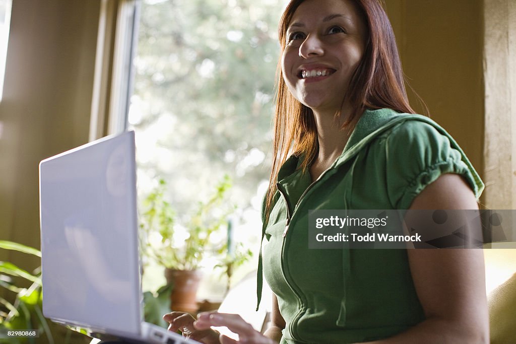 Girl using laptop