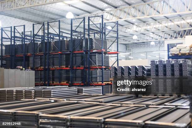 large sheet metal manufacturing factory - metal pallets stock pictures, royalty-free photos & images