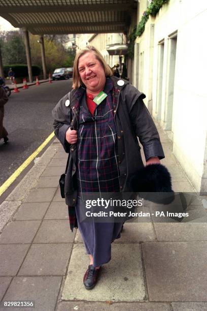 'Two Fat Ladies' TV cookery star Clarissa Dickson Wright at the Countryside March in London.