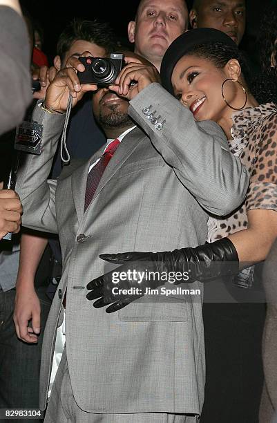 Music mogul Jermaine Dupri and singer Janet Jackson attend Jermaine Dupri's 36th birthday party at Tenjune on September 23, 2008 in New York City.