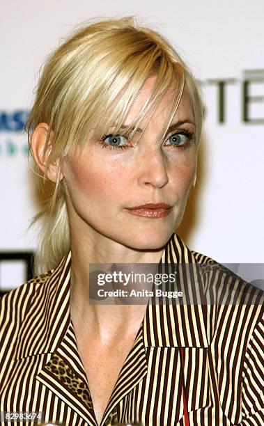 Model Nadja Auermann attends the press conference ahead of the "Innocence in danger" charity gala on April 25, 2008 in Berlin, Germany.