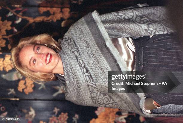 Hollywood actress Sharon Stone at The Dorcehster Hotel, London, where she held a news conference to discuss her latest movie, Casino. Stone appears...