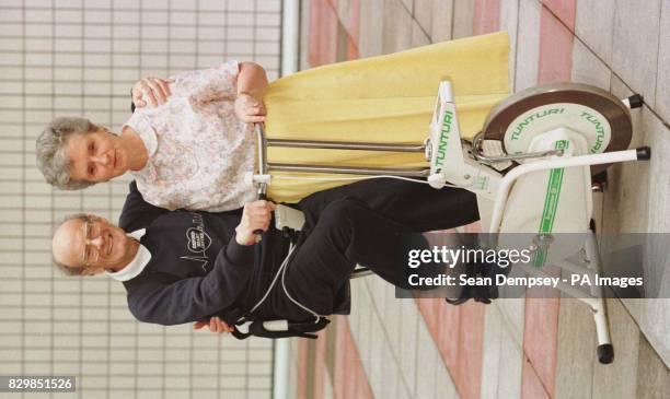 Ralph and Jean Lawrence celebrate their 42nd wedding anniversary in the gym of the John Radcliffe Hospital in Oxford. Mr Lawrence, a diabetic, was...