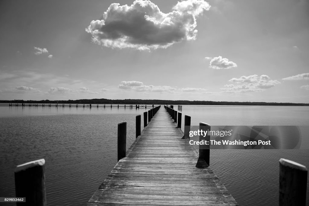 MECHANICSVILLE, MD - AUGUST 9: The pier at Wicomico Shores Wat