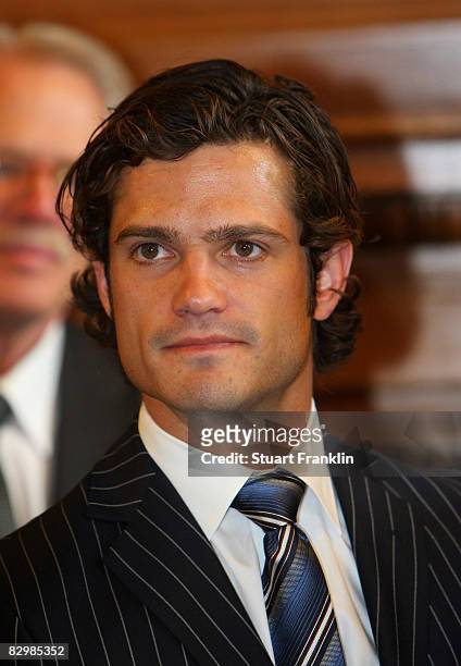 Prince Carl Philip Of Sweden during his visit to sign the golden book at Hamburg's Rathaus on September 24, 2008 in Hamburg, Germany.