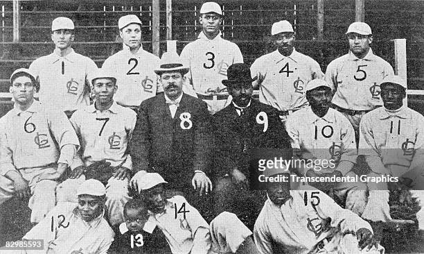 The Chicago Leland Giants were photographed the year they joined the Negro Leagues in 1905. Frank Leland, owner and co-manager, sits at center,...