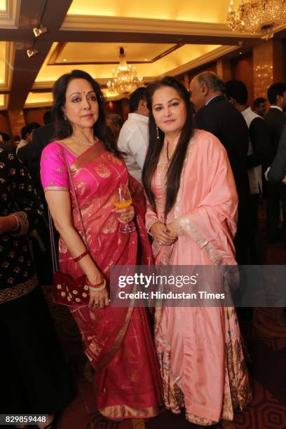 Subbiremi Reddy Bollywood actors Hema Malini and Jaya Prada during a dinner party ...