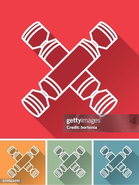 christmas flat design icon: crackers - christmas cracker vector stock illustrations