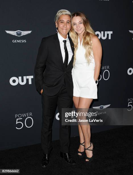 Actress Mollee Gray and Jeka Jane attend OUT Magazine's inaugural POWER 50 gala and awards presentation at Goya Studios on August 10, 2017 in Los...