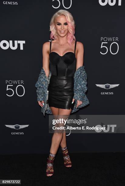 Model Gigi Gorgeous attends OUT Magazine's Inaugural Power 50 Gala & Awards Presentation at Goya Studios on August 10, 2017 in Los Angeles,...