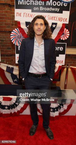 Lucas Hnath attends the Broadway Opening Night Performance for 'Michael Moore on Broadway' at the Belasco Theatre on August 10, 2017 in New York City.