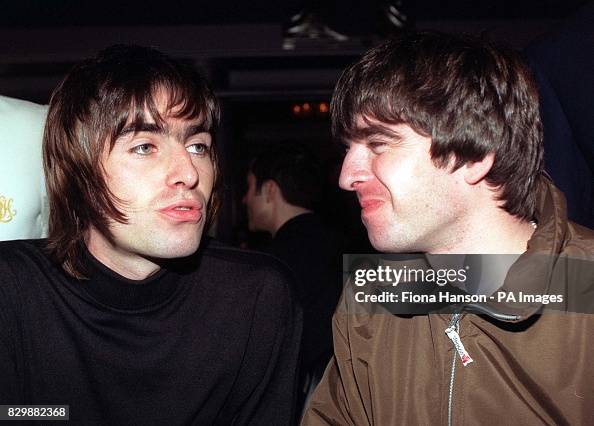 Oasis stars Liam and Noel Gallagher pictured at the Q Magazine music awards in London today (Fri). Oasis frontman Liam received the Best Act in the World trophy on behalf of the band at the 10th anniversary of the awards. See PA story SHOWBIZ Awards. Photo by Fiona Hanson/PA. 30/04/03 : Oasis stars Liam (left) and Noel Gallagher. The band's 1995 hit was named the greatest song of the past decade according to listeners of Virgin Radio. Music fans were asked to choose their favourite songs of the last 10 years to celebrate the tenth anniversary of Virgin Radio. (Photo by Fiona Hanson - PA Images/PA Images via Getty Images) Oasis stars Liam and Noel Gallagher pictured at the Q Magazine music awards in London today (Fri). Oasis frontman Liam received the Best Act in the World trophy on behalf of the band at the 10th anniversary of the awards. See PA story SHOWBIZ Awards. Photo by Fiona Hanson/PA. 30/04/03 : Oasis stars Liam (left) and Noel Gallagher. The band's 1995 hit was named the greatest song of the past decade according to listeners of Virgin Radio. Music fans were asked to choose their favourite songs of the last 10 years to celebrate the tenth anniversary of Virgin Radio. (Photo by Fiona Hanson - PA Images/PA Images via Getty Images)