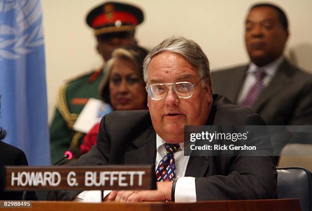 Howard G. Buffett speaks during a press conference held by the United Nations World Food Programme, the Bill & Melinda Gates Foundation, and the...