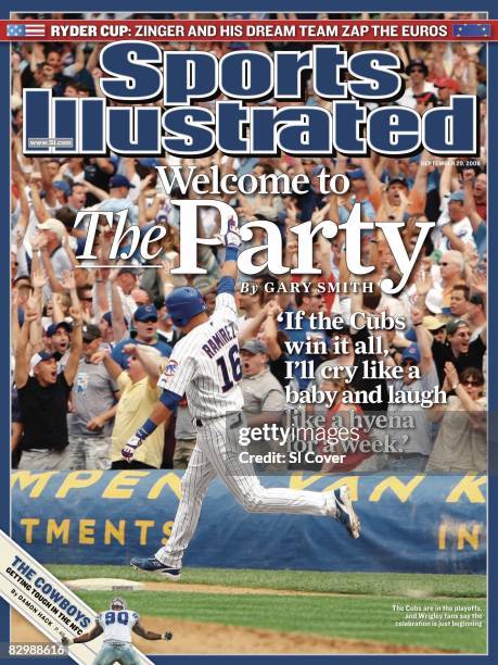 September 29, 2008 Sports Illustrated via Getty Images Cover: Baseball: Chicago Cubs Aramis Ramirez victorious, rounding bases after hitting game...
