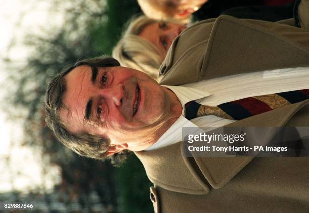 Cricket legend Fred Trueman attends the memorial service in St John's Wood church, north west London for the late entertainer Leslie Crowther. *...