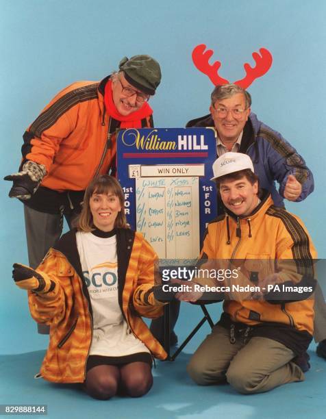 The BBC weather team Michael Fish, Bill Giles, Joh Ketley and Suzanne Charlton take their chances with the weather after placing a 1,000 bet at odds...