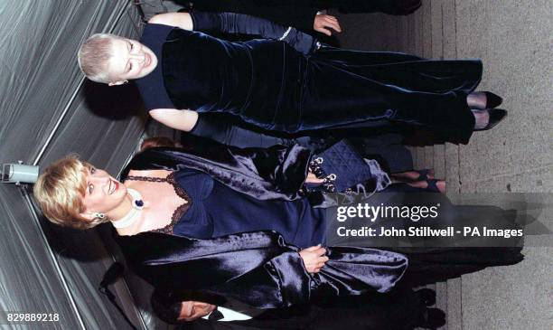 Diana Princess of Wales with her close friend, Liz Tilberis arrive at the Metropolitan Museum of Art, in New York for the Costume Institute Ball this...