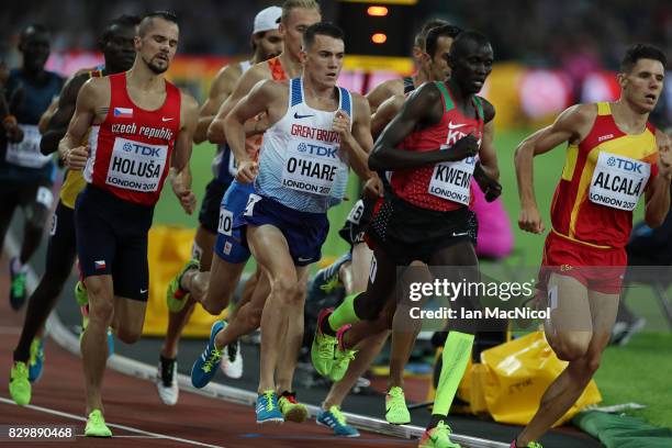 Chris O'Hare of Great Britain competes in the Men's 1500m heats during day seven of the 16th IAAF World Athletics Championships London 2017 at The...