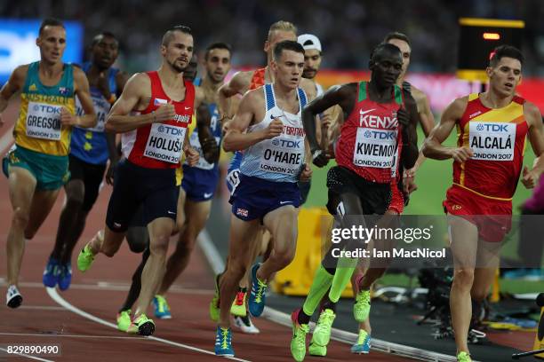 Chris O'Hare of Great Britain competes in the Men's 1500m heats during day seven of the 16th IAAF World Athletics Championships London 2017 at The...