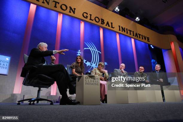 Former U.S. President Bill Clinton speaks during the opening session of the Clinton Global Initiative September 24, 2008 in New York City. Attending...