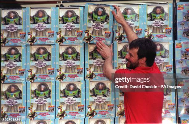Lorry full of long-awaited Buzz Lightyear dolls arrives at the Disney Store in London today . The 12in model spaceman, a star of the Disney feature...
