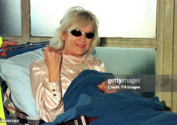 Radio 1 DJ Annie Nightingale today arrives back in Britain after a nightmare mugging ordeal in Cuba, as she is stretchered from her flight at...