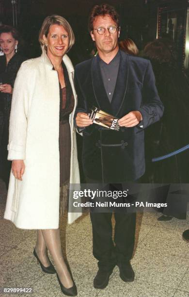 Film Producer Robert Fox and his girlfriend Fiona Golfar at the Evita premiere in London.