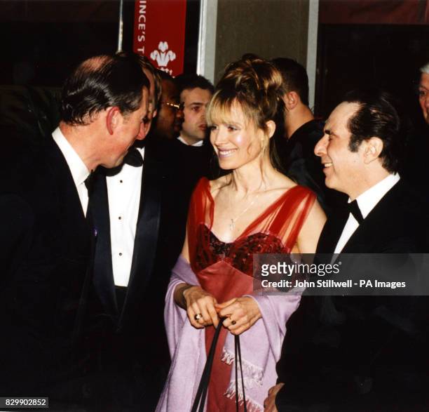 The Prince of Wales speaks to American actor Al Pacino , and Lyndall Hobbs, at the Royal Premiere of the film 'Looking For Richard', at the Odeon...