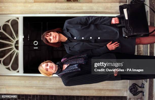 Julie Mangan and Katherine Mosley on the doorstep of No.10 Downing Street this afternoon . The Prime Minister today assured the releatives of Britons...