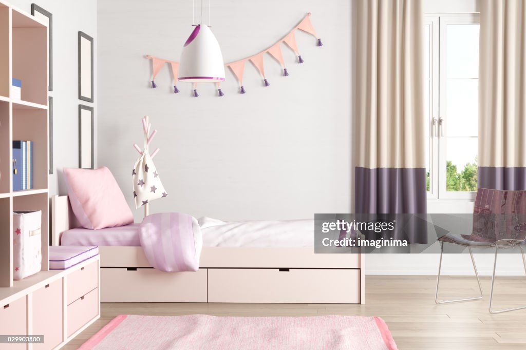Dormitorio juvenil color rosa