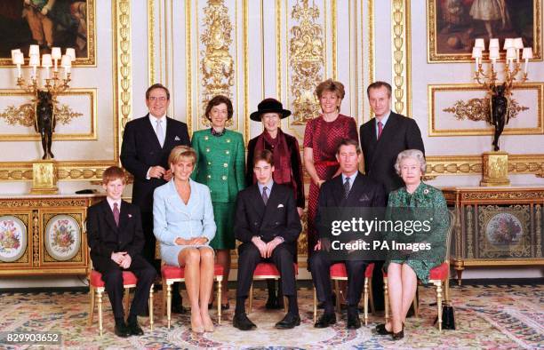 The Royal Family in the White drawing room of Windsor Castle, on the day of Prince William's Confirmation. * Prince Harry, Diana, Princess of Wales,...