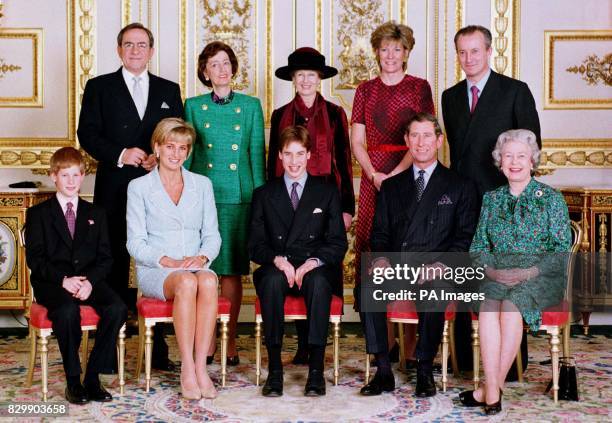 The Royal Family in the White drawing room of Windsor Castle, on the day of Prince William's Confirmation. * Prince Harry, Diana, Princess of Wales,...