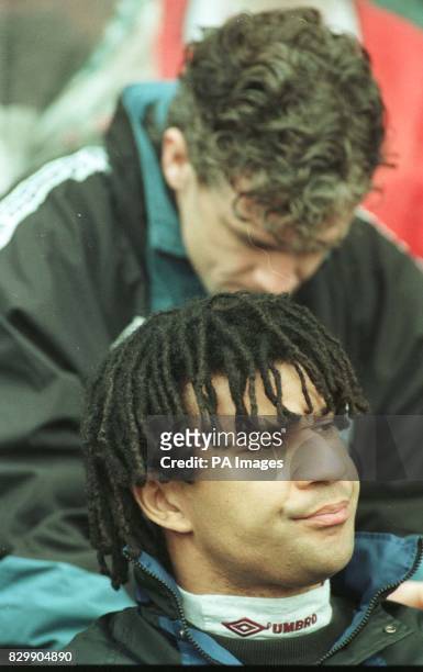 Disappointed manager Ruud Gullit watches on as Middlesbrough move out of the relegation zone by beating Chelsea with a Juninho goal. Pix Owen...