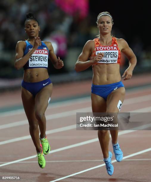 Dafne Schippers of Netherlands competes in the Women's 200m semi finals during day seven of the 16th IAAF World Athletics Championships London 2017...