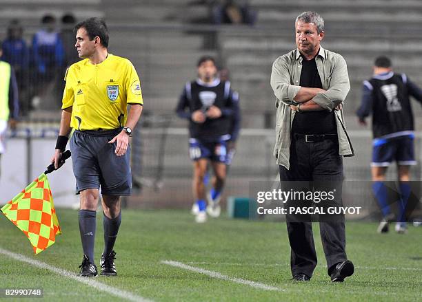 Picture of Montpellier's coach Rolland Courbis taken during the French league Cup football match Montpellier vs. Lille at Mosson stadium on September...