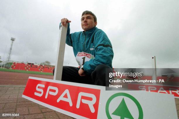 World Tripple jump record holder Jonathan Edwards during a photocall at Gateshead Stadium today , where he helped announce a three-year sponsorship...