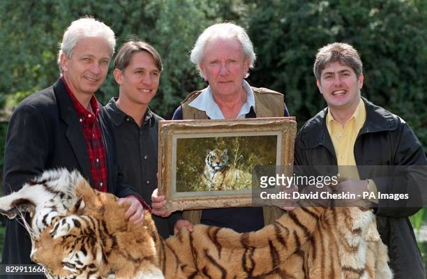 They Think It's All Over stars David Gower, Gary Lineker and Nick Hancock join conservationist and wildlife artist David Shepherd in Hammersmith...