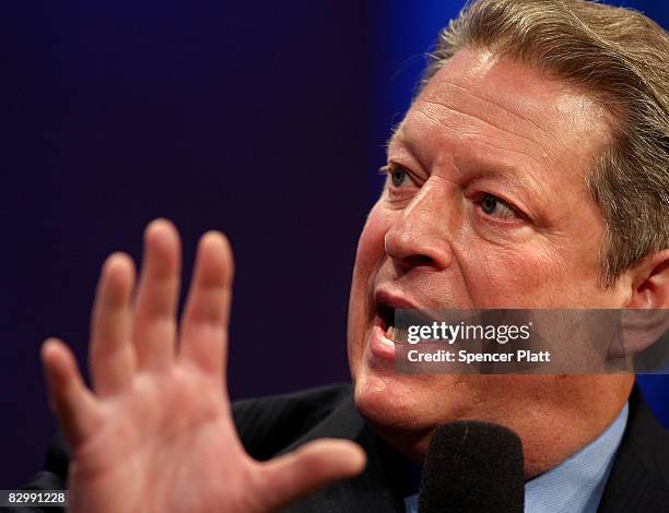 Former Vice-President Al Gore speaks during the opening session of the Clinton Global Initiative September 24, 2008 in New York City. President...
