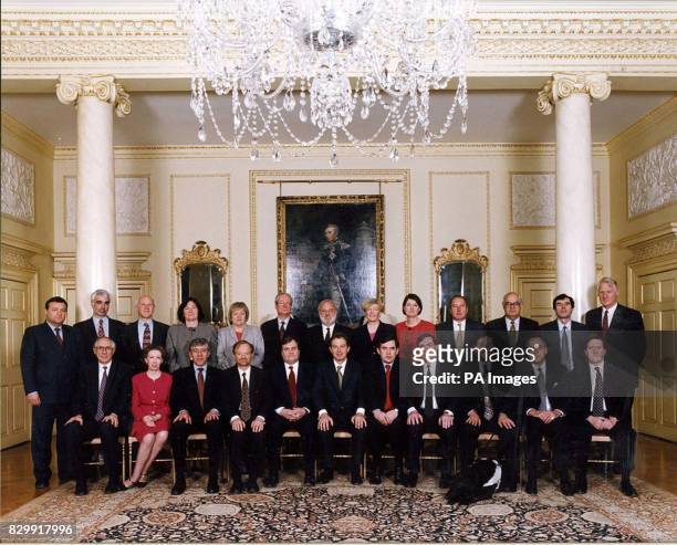 Cabinet Photograph, 8 May 1997. Front Row from left to right: Secretary of State for Scotland, Donald Dewar; President of the Board of Trade,...