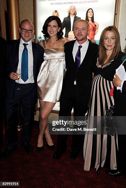 Toby Young, Margo Stilley, Simon Pegg and Gillian Anderson arrive at the UK film premiere of 'How To Lose Friends And Alienate People', at the Empire...