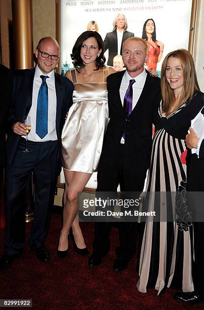 Toby Young, Margo Stilley, Simon Pegg and Gillian Anderson arrive at the UK film premiere of 'How To Lose Friends And Alienate People', at the Empire...