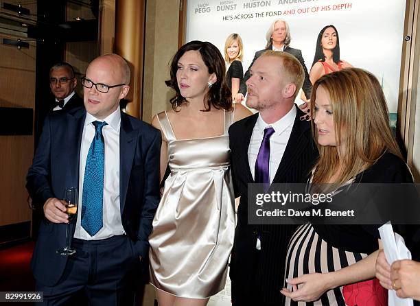 Toby Young, Margo Stilley, Simon Pegg and Gillian Anderson arrive at the UK film premiere of 'How To Lose Friends And Alienate People', at the Empire...