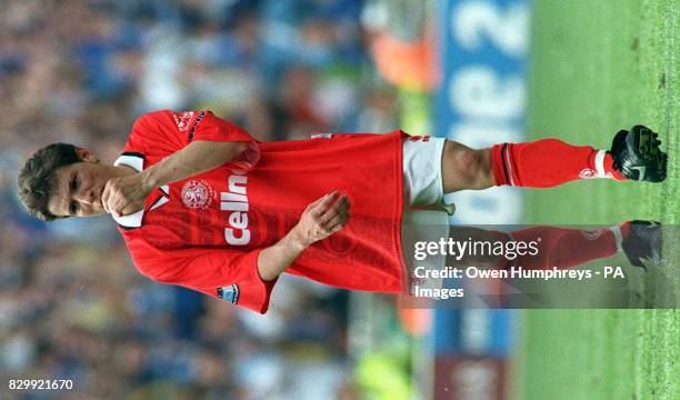 Middlesbrough star Juninho leaves the Wembley pitch yesterday after his relegated side where beaten 2-0 in the FA Cup Final. Photo by Owen...