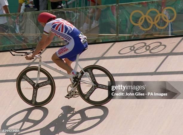 Great Britain's Graeme Obree rides out of the Olympics this mornnig after failing to qualify for the Men's Individual Pursuit quarter finals. Photo...
