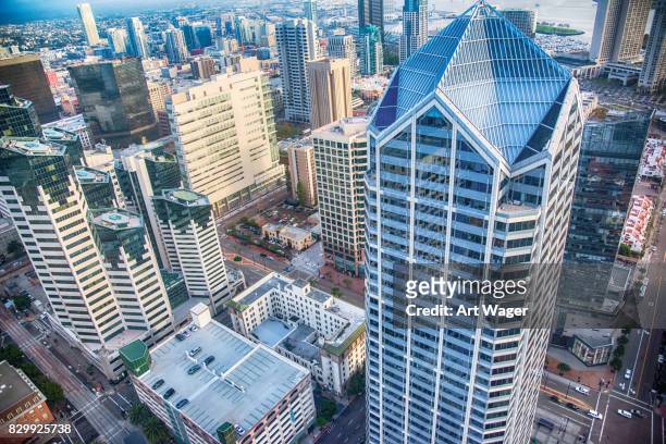 downtown san diego california aerial - downtown san diego stock pictures, royalty-free photos & images