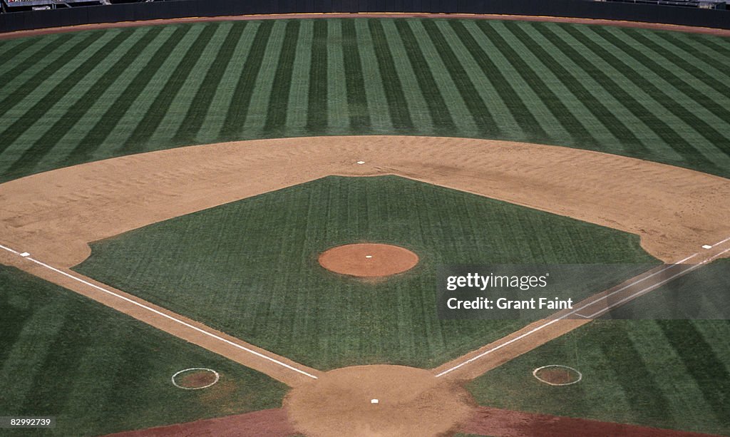 Empty baseball layout in sunushine
